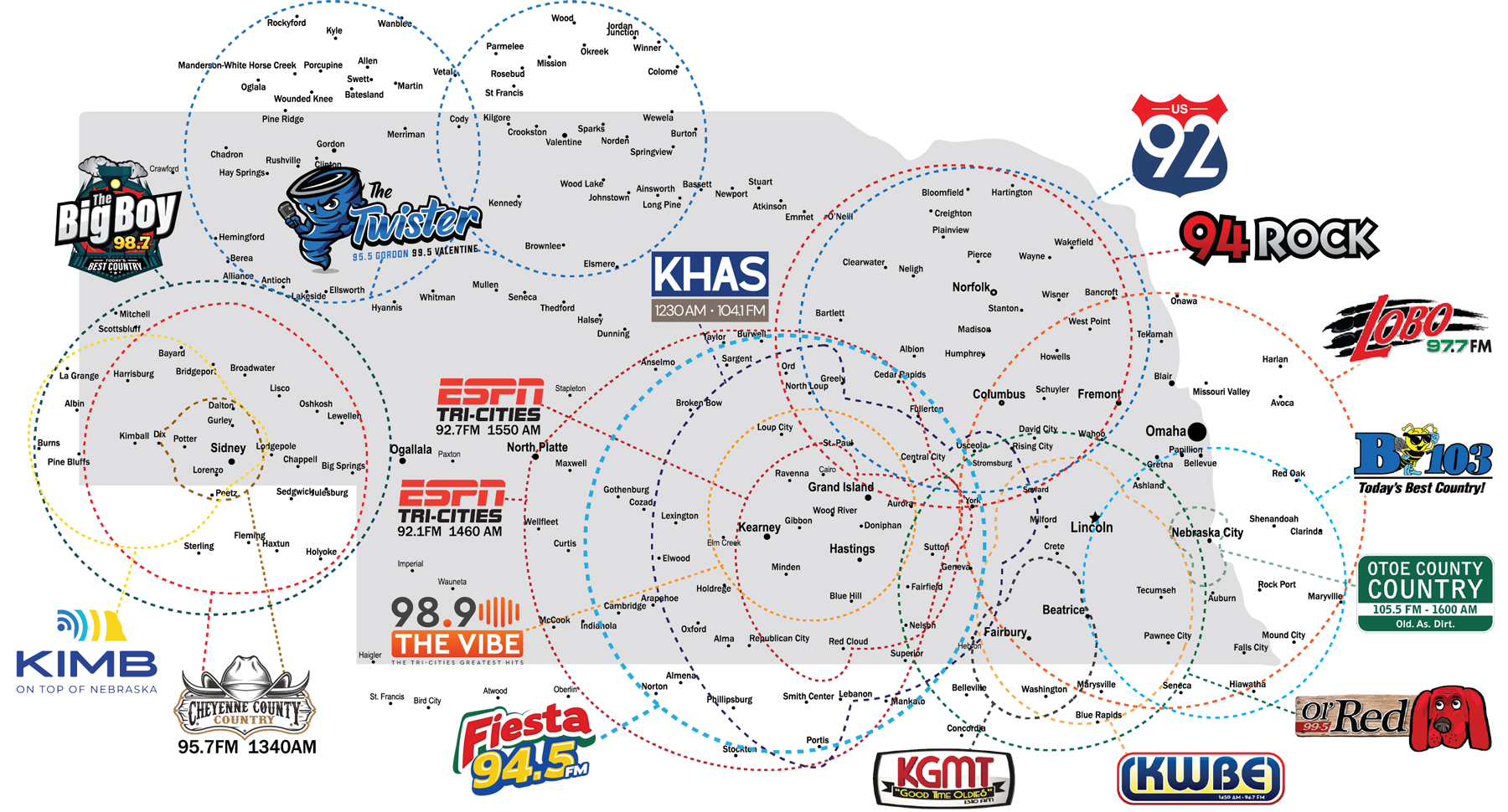 Flood Communications Radio Stations Coverage Map - Statewide